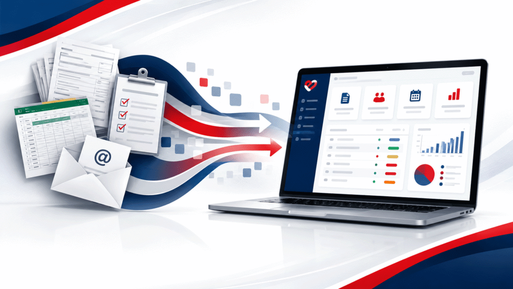 Custom web applications transforming manual small business workflows into organized digital systems