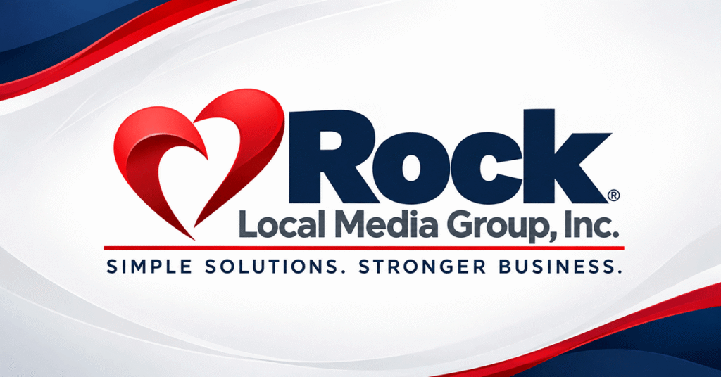Rock Local Media Group, Inc. logo with the tagline Simple Solutions. Stronger Business.